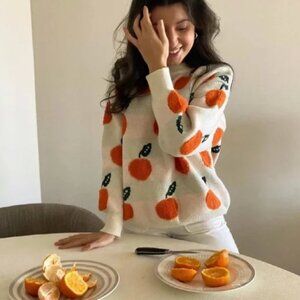 Cider Orange Fruit Sweater Oversized size L / XL